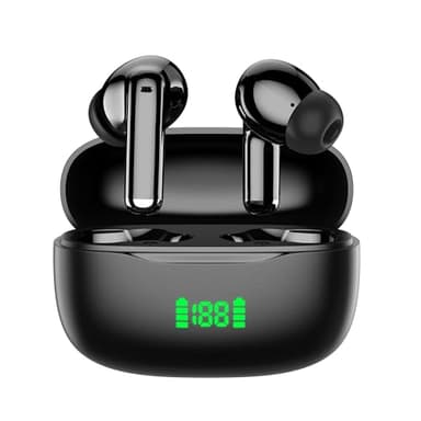 イヤホン Bluetooth ワイヤレスイヤホン AIスマートENC通話IPX7防水最大65時間再生 2026最新ブルートゥースイヤホン EDR+Bluetooth5.4搭載 カルナ型 HIFI音質低遅延接続瞬時 WEB会議/運動/ゲーム/テレワーク/通学/通勤/スポーツ/音楽用iPhone/Android対応 (lightblack)