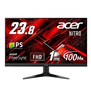 日本エイサー 【Amazon.co.jp限定】 Acer ゲーミングモニター Nitro QG241YEbmiix 23.8インチ IPS 非光沢 フルHD 100Hz 1ms(VRB) HDMI ミニD-Sub15 VESAマウント対応 スピーカー内蔵 ヘッドホン端子 AMD FreeSync